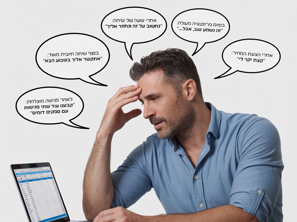 תמונת הדמיה של מחשבות על התנגדויות מכירה